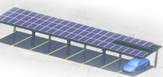 Solar Carport - Single Row (Cantilever-Down)